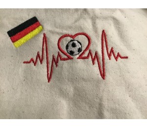 Stickdatei - Herzlinie Fußball